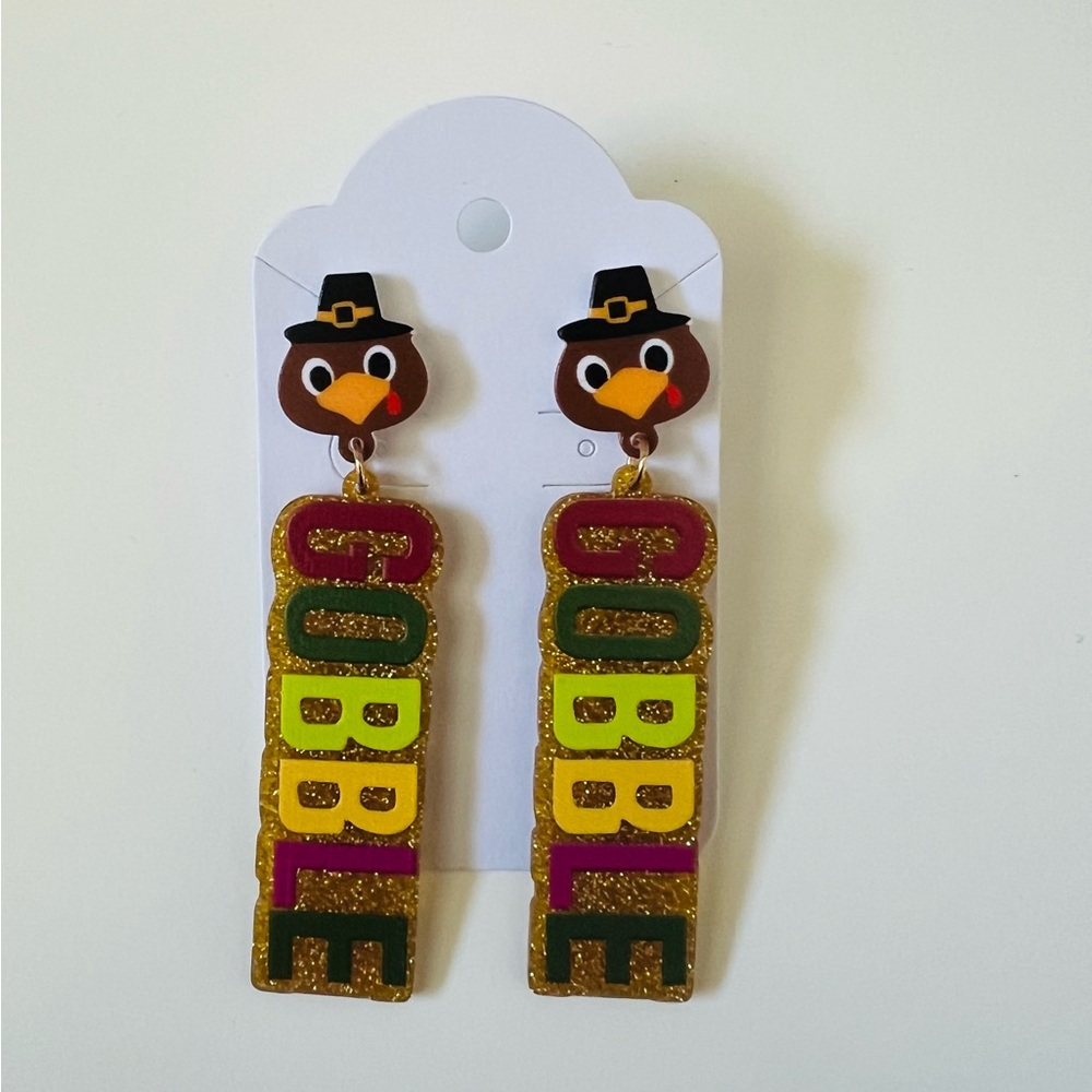 New Thanksgiving Turkey Gobble Earrings